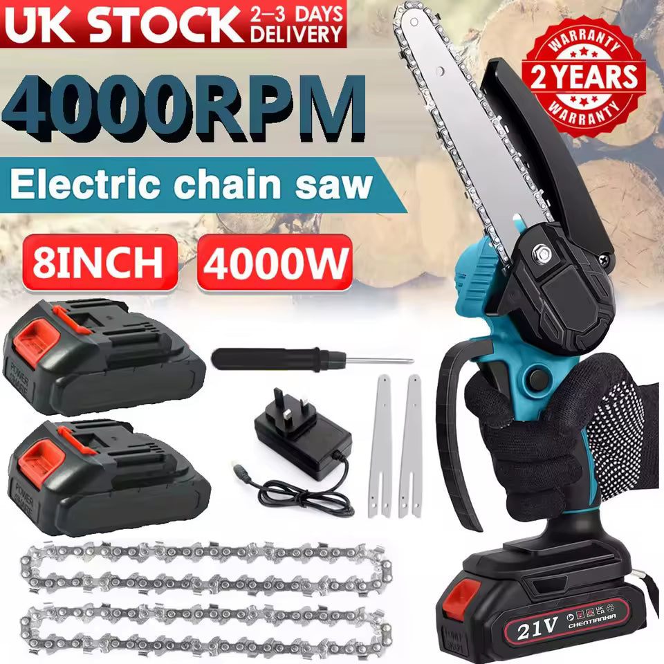 8-Inch 21V Cordless Electric Chainsaw