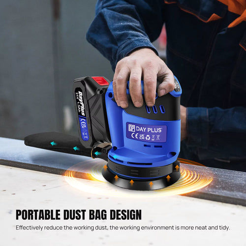 21V Cordless Orbital Sander with 1X 1.5Ah Battery & Charger,3-Speed Control