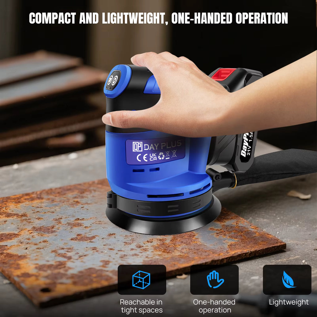 21V Cordless Orbital Sander with 1X 1.5Ah Battery & Charger,3-Speed Control